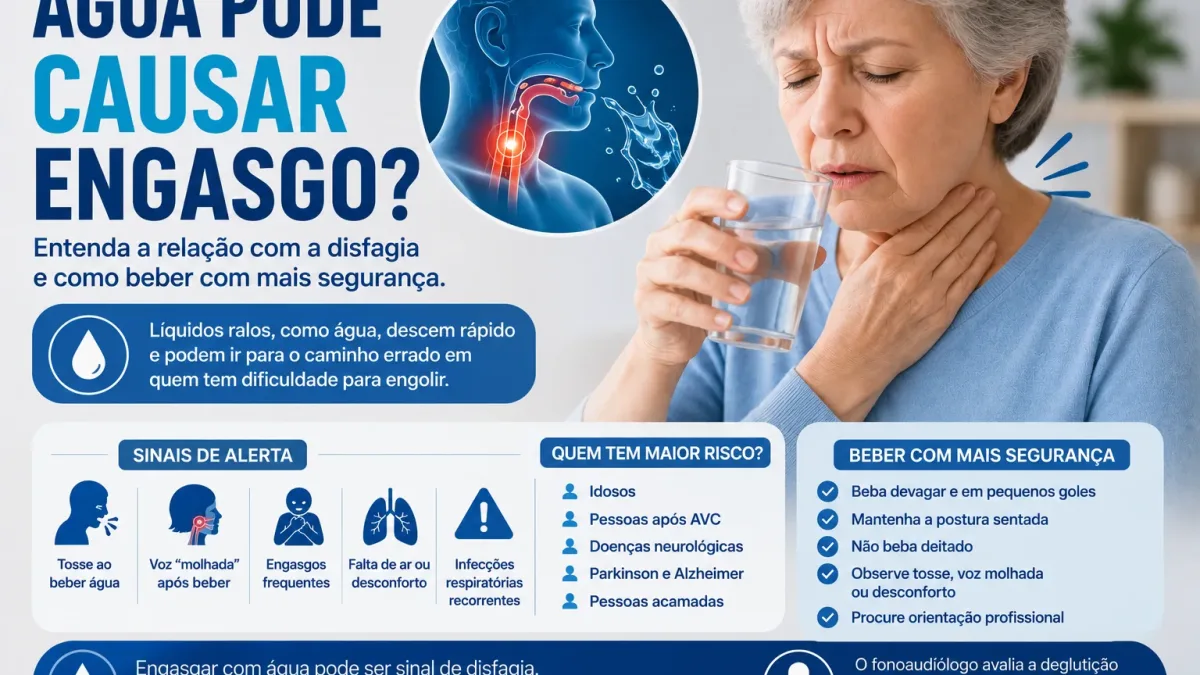 Água pode causar engasgo em pessoas com disfagia