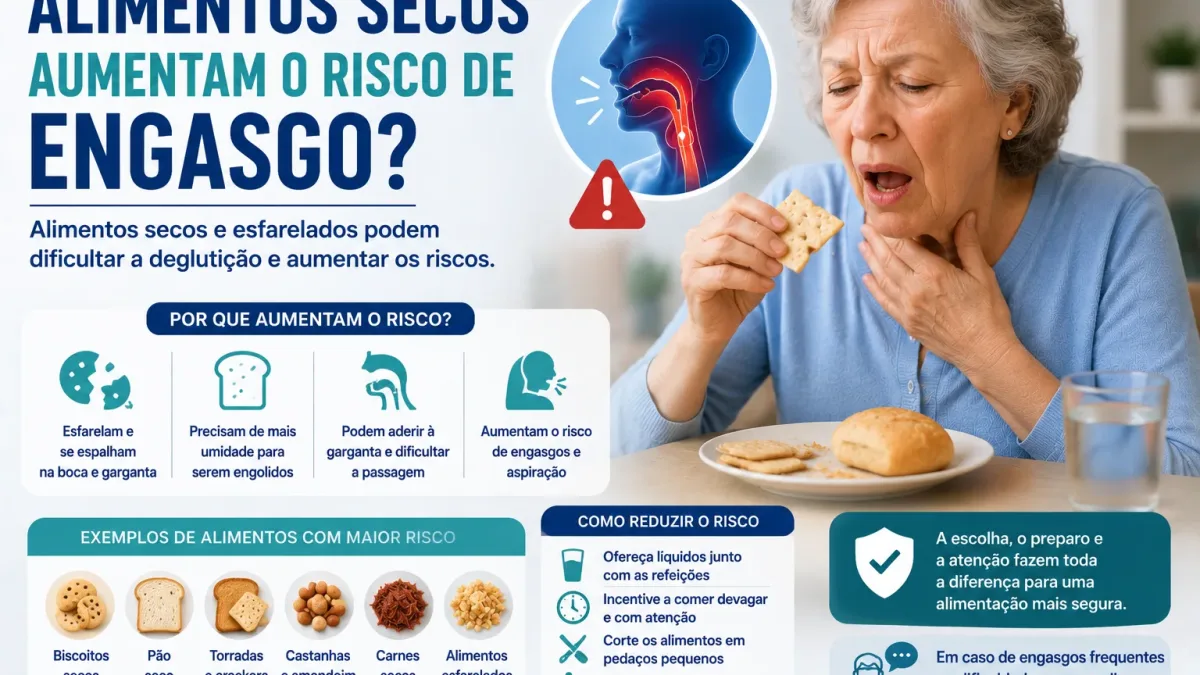 Alimentos secos e risco de engasgo na alimentação segura