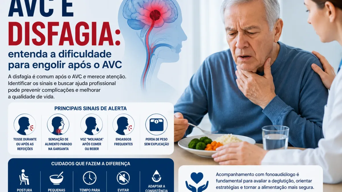 AVC e disfagia com dificuldade para engolir após o AVC