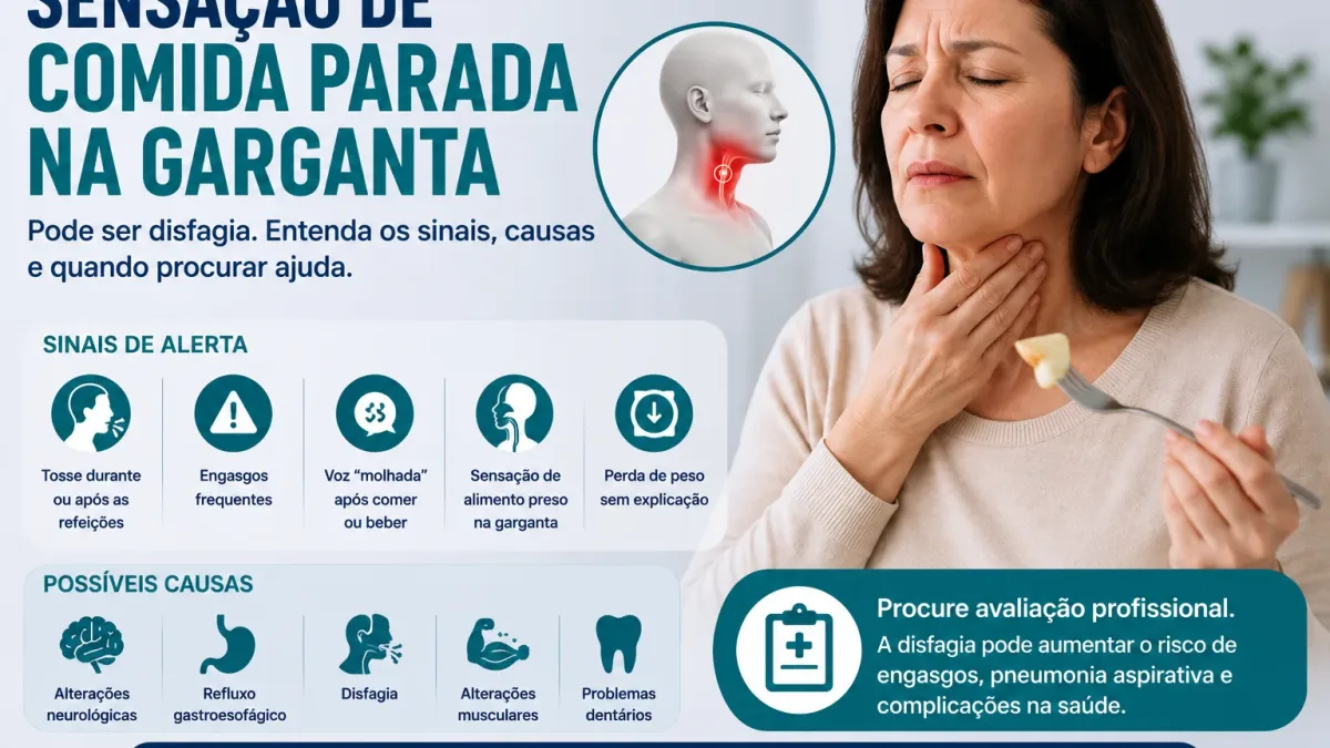 Sensação de comida parada na garganta e dificuldade para engolir