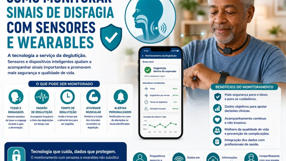 Wearable monitorando sinais de disfagia com acompanhamento de saúde digital