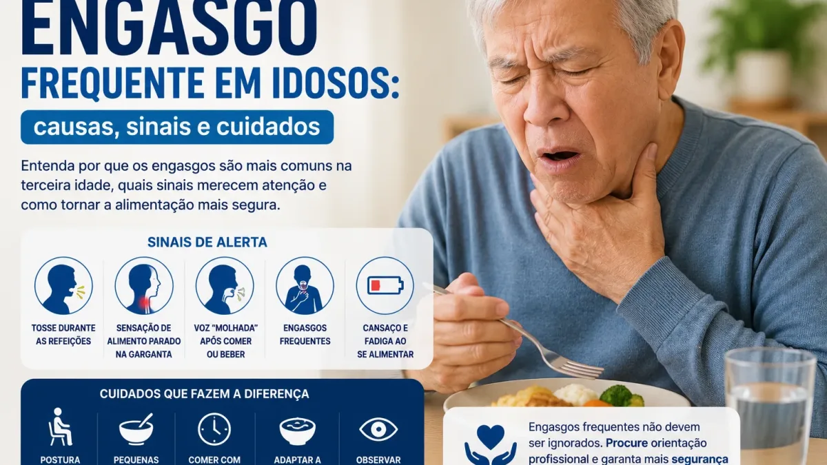 Engasgo frequente em idosos e sinais de disfagia