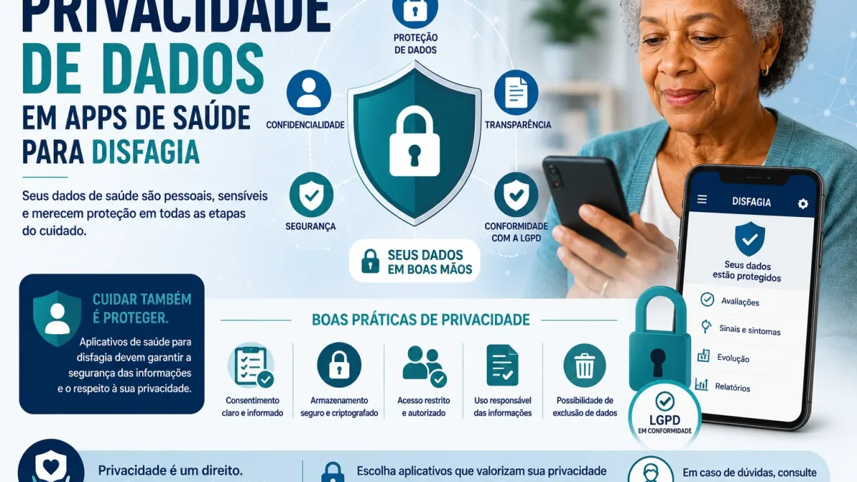 Proteção de dados em aplicativos de saúde para disfagia